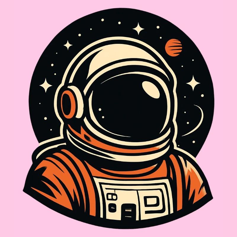 Orange astronaut in space