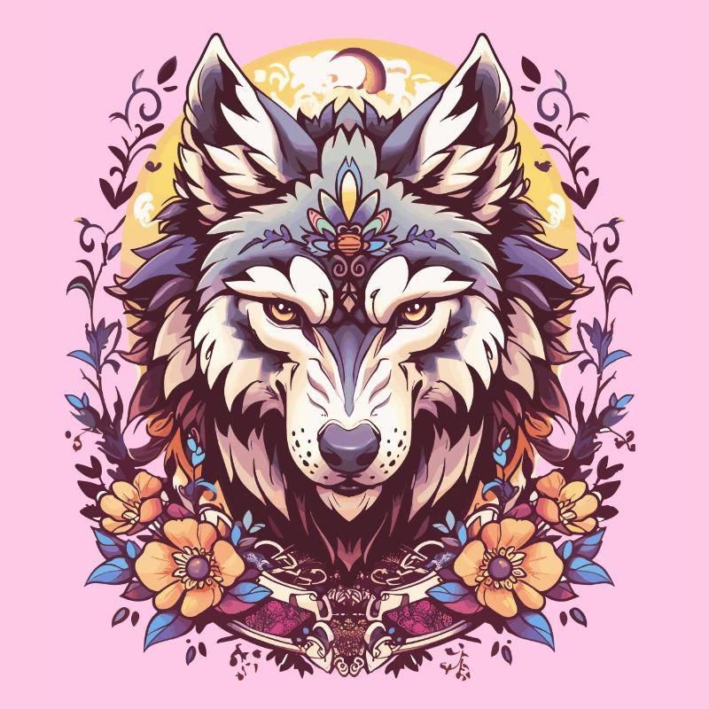 Kopf eines Wolfes im New School Tattoo Stil