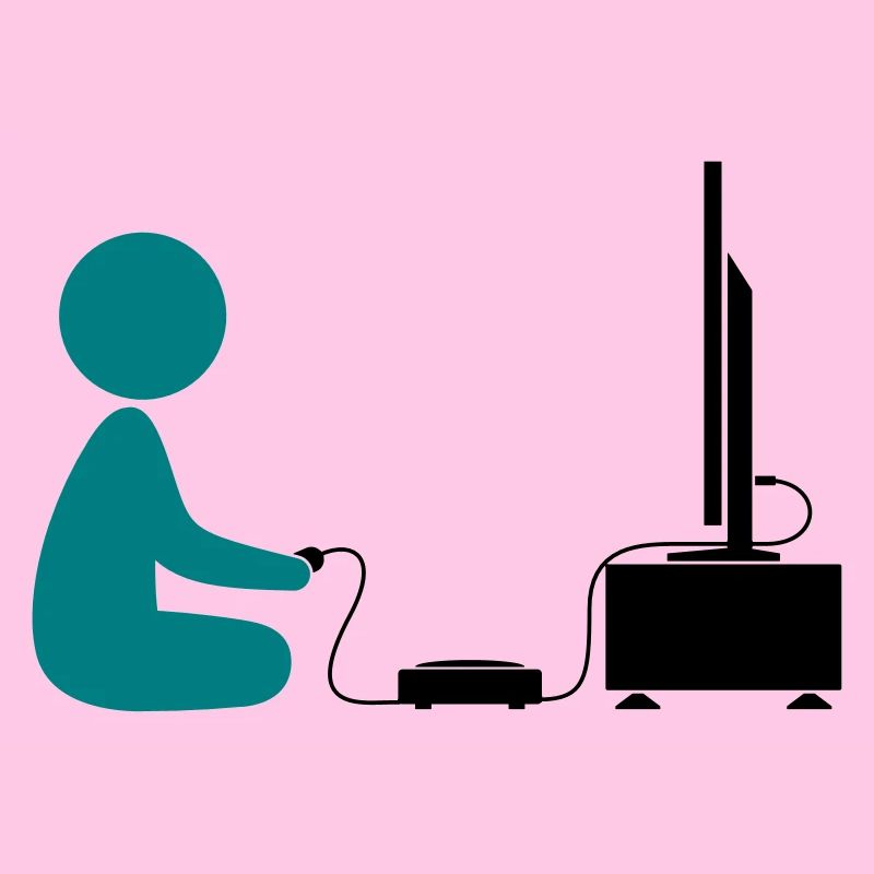 Un garçon joue avec sa console de jeux