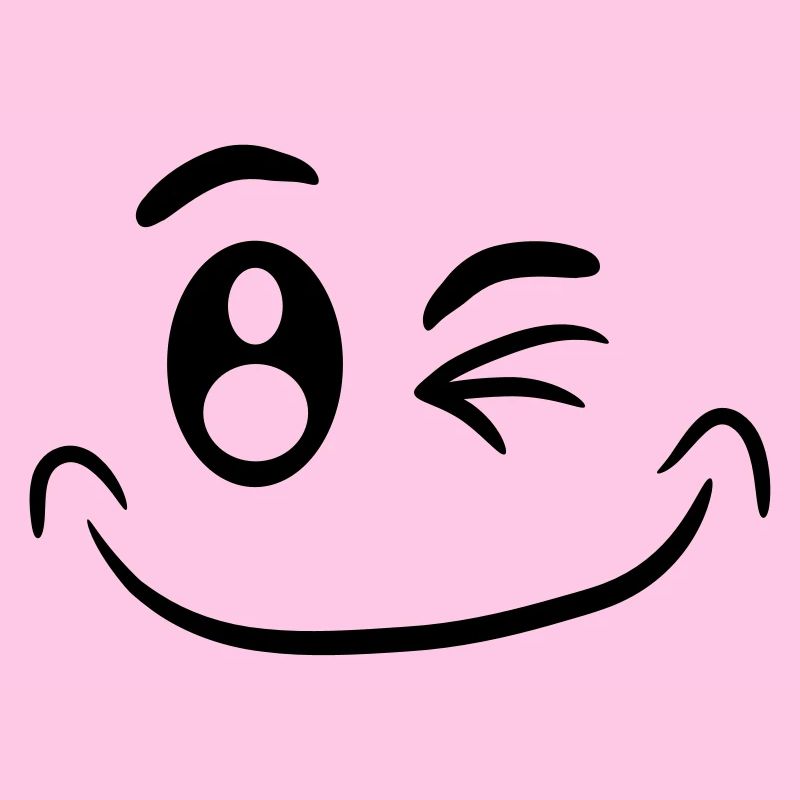 Comic face funny smiley winking