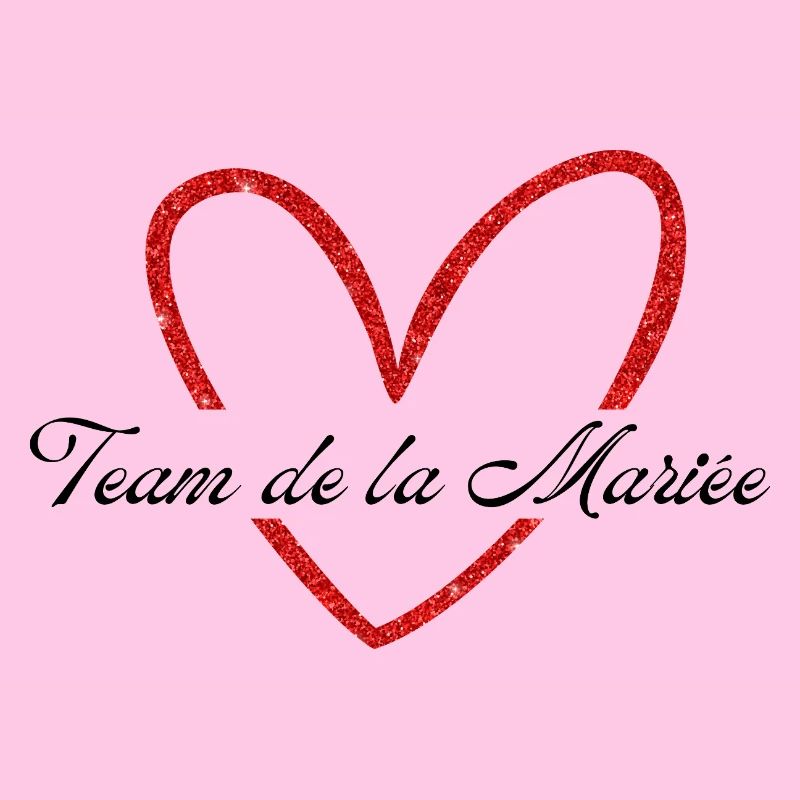 Rotes Herz Glitzer Braut Team
