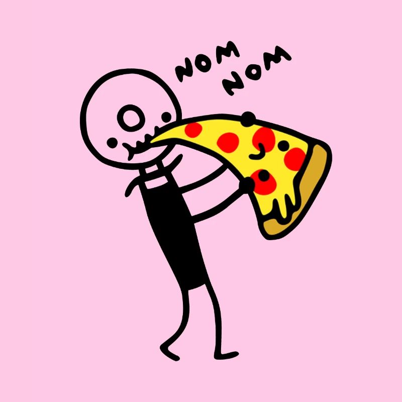 Pizza cutter eats pizza