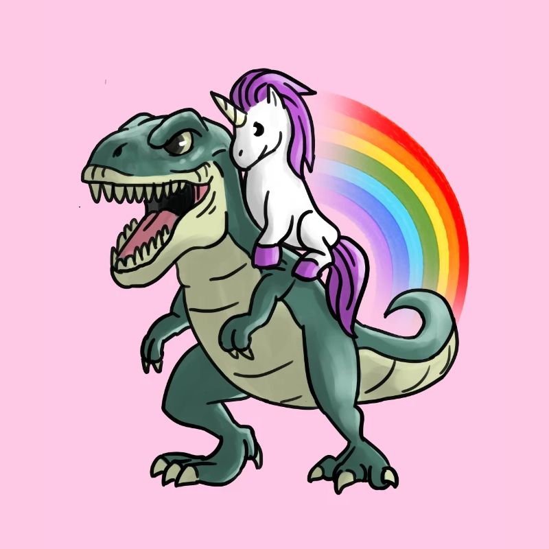 Einhorn Dinosaurier T-Rex Regenbogen Geschenk