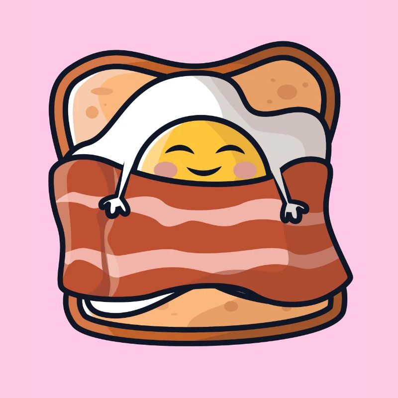 Sleeping breakfast/fried egg, toast and bacon
