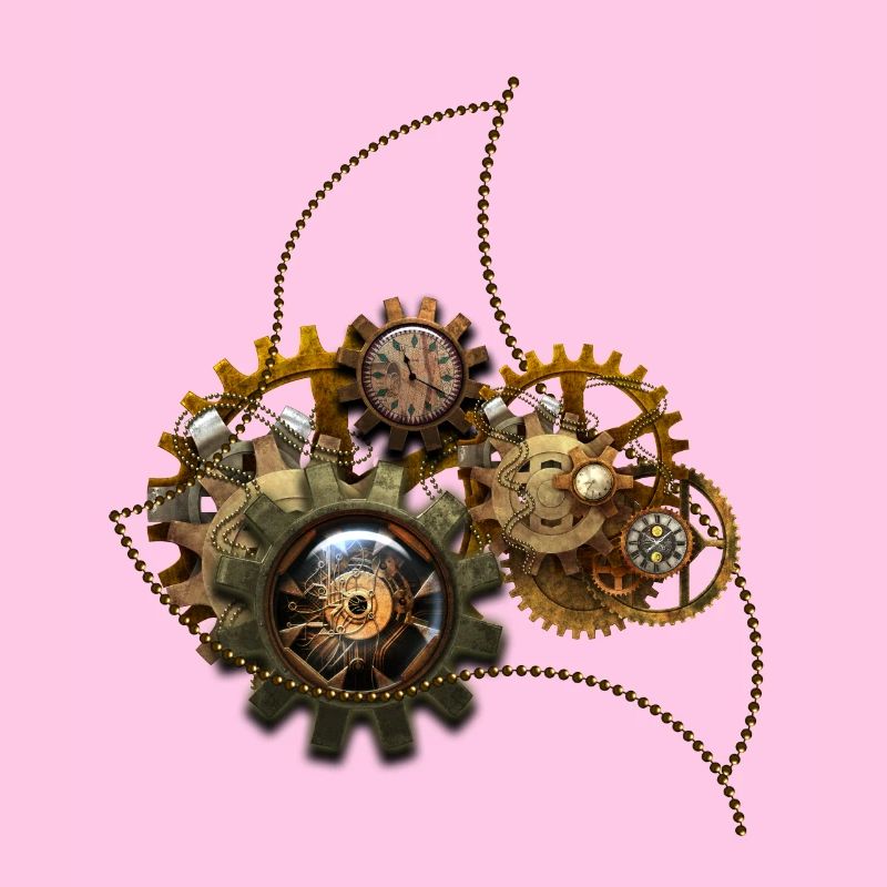 Steampunk, wunderbare Uhr mit Getriebe.