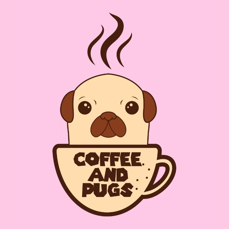 Kaffee Mops T-Shirt - Kaffee und Möpse Geschenk