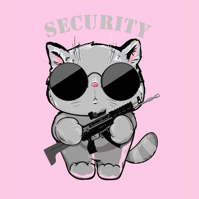 Agent de sécurité Cat avec pistolet