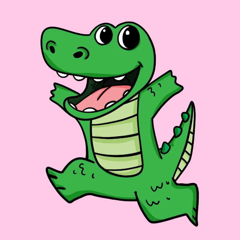 Crocodile mignon heureux drôle