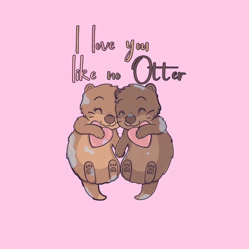Design mignon de loutre pour la Saint-Valentin
