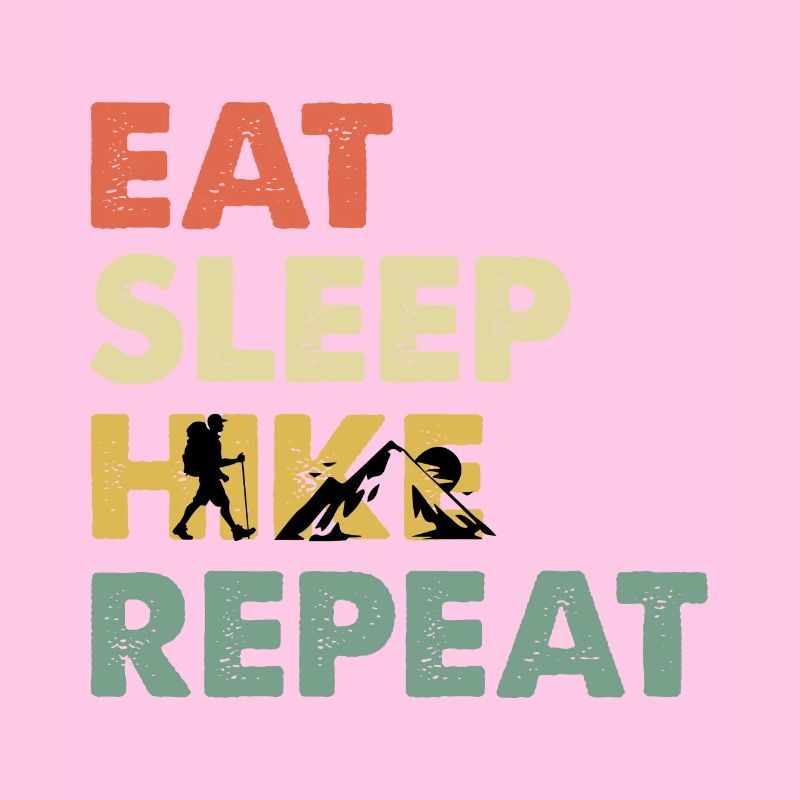 Eat Sleep Hike Repeat Wander Spruch