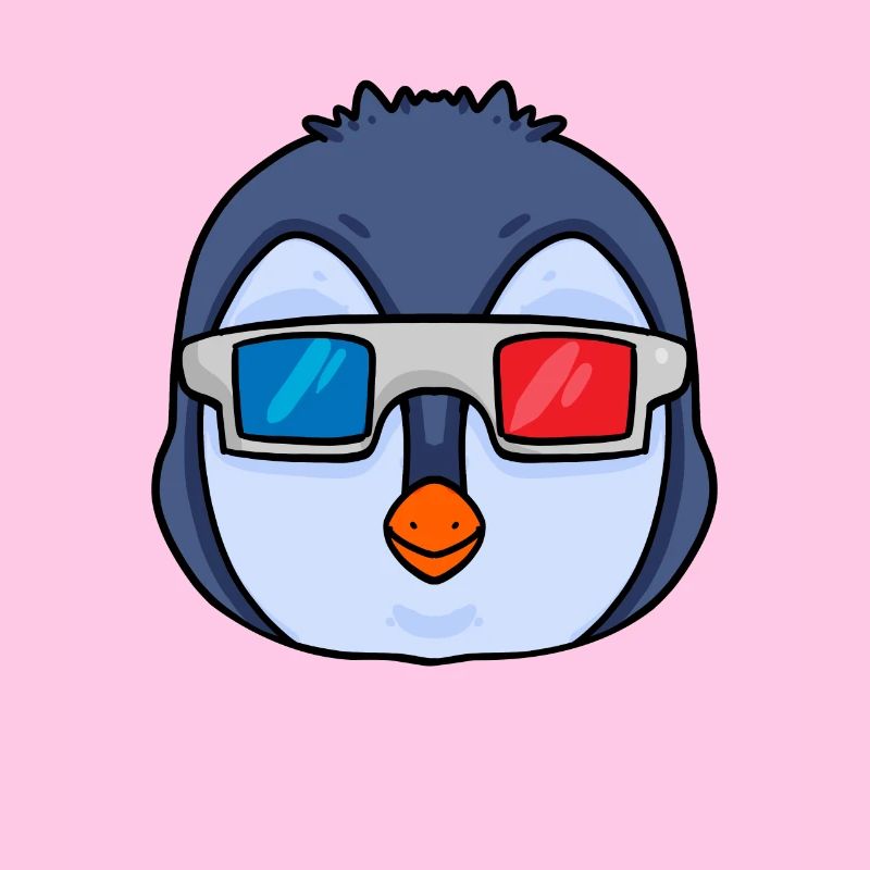 Pinguin mit 3 Brille