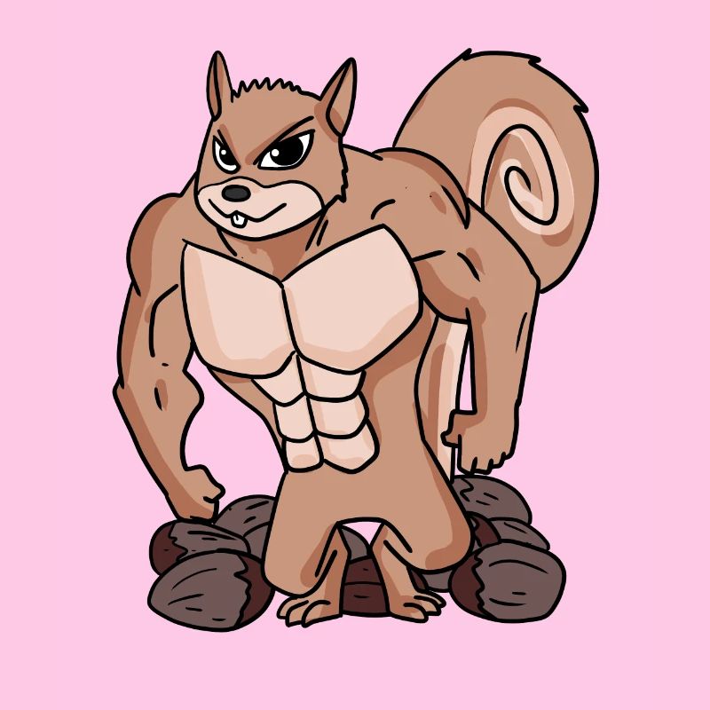 Eichhörnchen mit Muskeln
