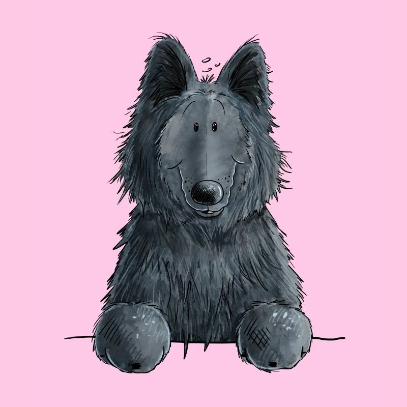 Happy Groenendael I Dog Head I Comic