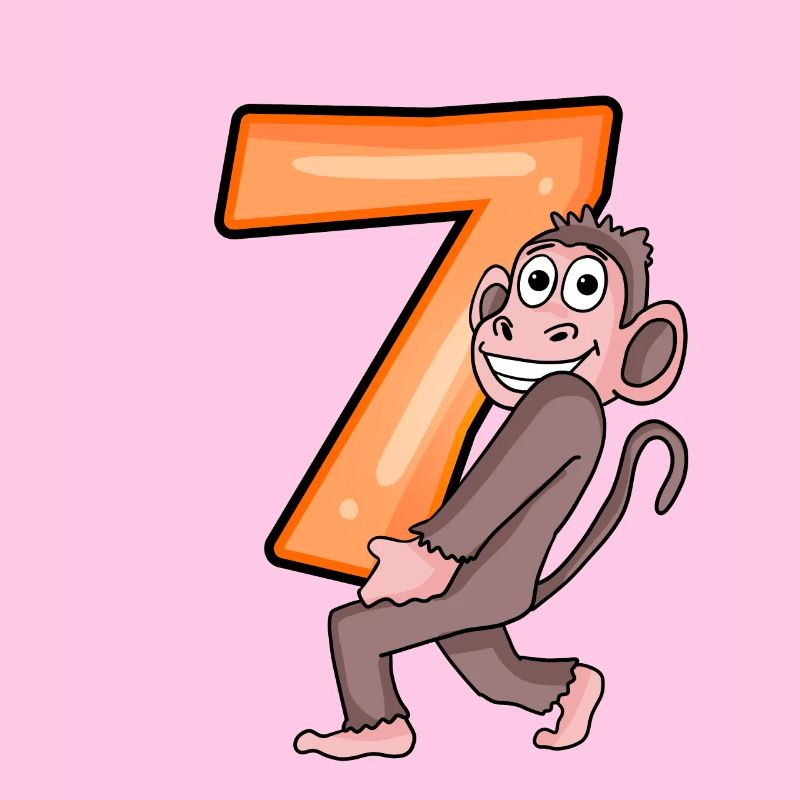 7th Birthday Monkey Boy 7 Years Gift