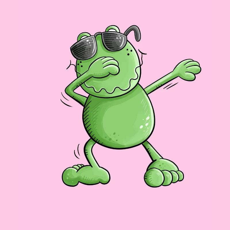 Grenouille cool avec des lunettes de soleil Make the Dab Dance