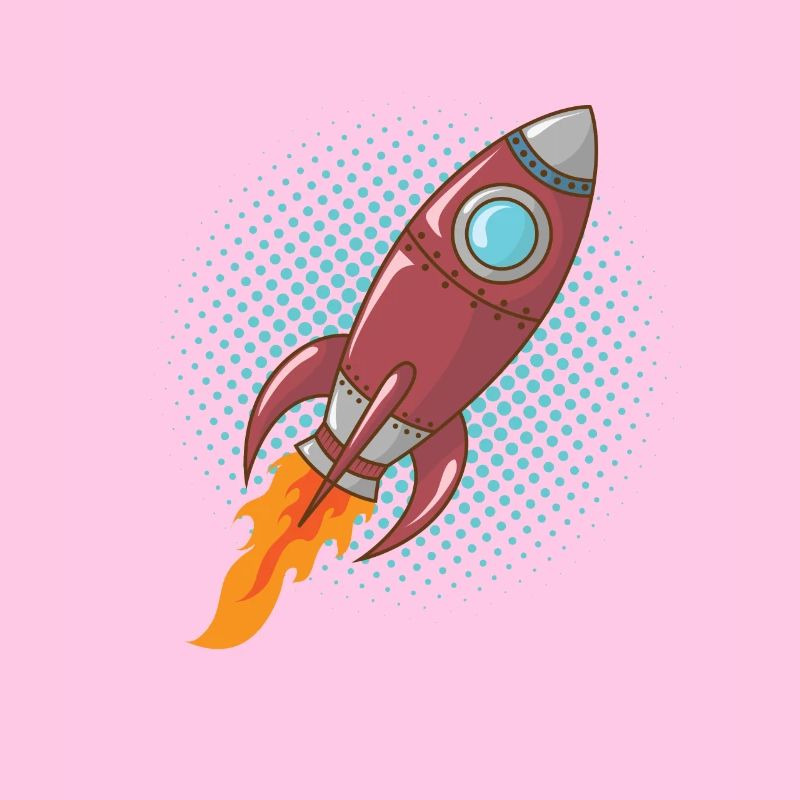 Comic Rocket Spaceship Spacecraft Missile