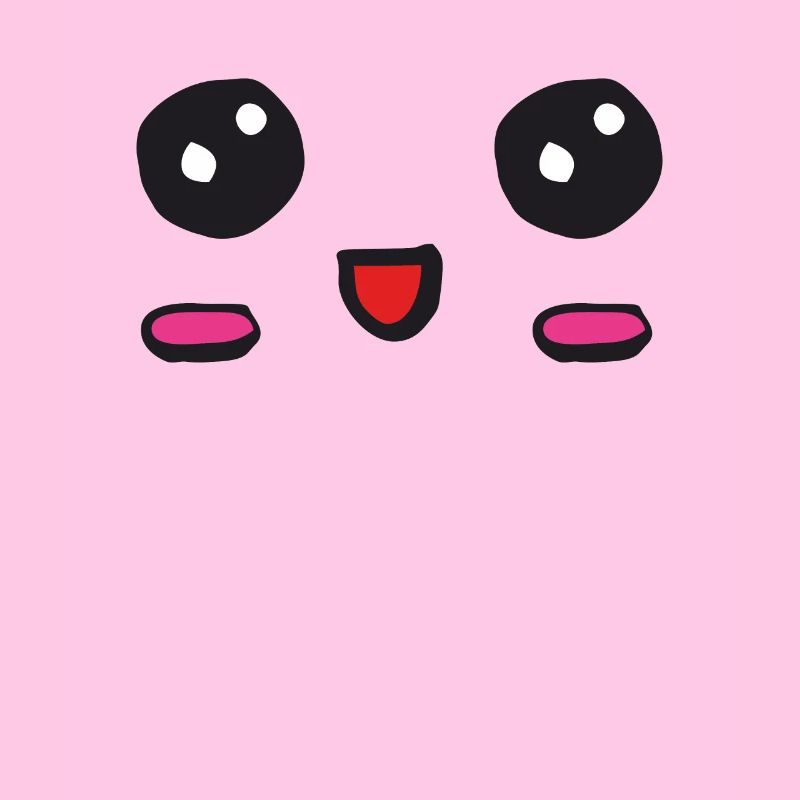 kawaii face with an open smile