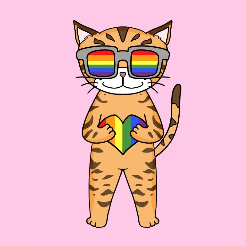 LGBT Katze Bengalkatze Regenbogen