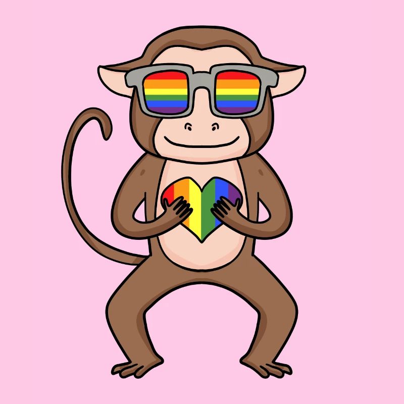 LGBT Tier Affe Regenbogen