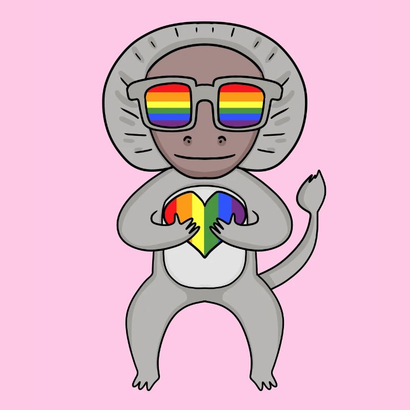 LGBT Tier Affe hamadryad Regenbogen