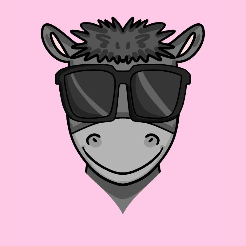 Cool donkey with sunglasses
