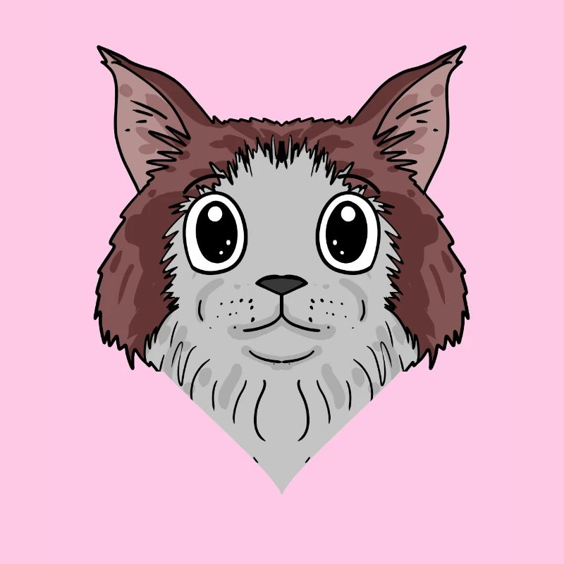 Maine-Coon Head Cat Propriétaire de chat