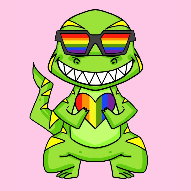 LGBT Tier Dinosaurier Regenbogen Herz