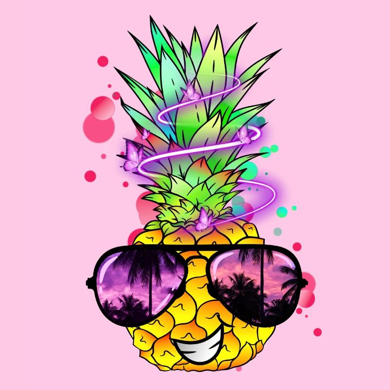 coole Ananas mit Neon Spirale