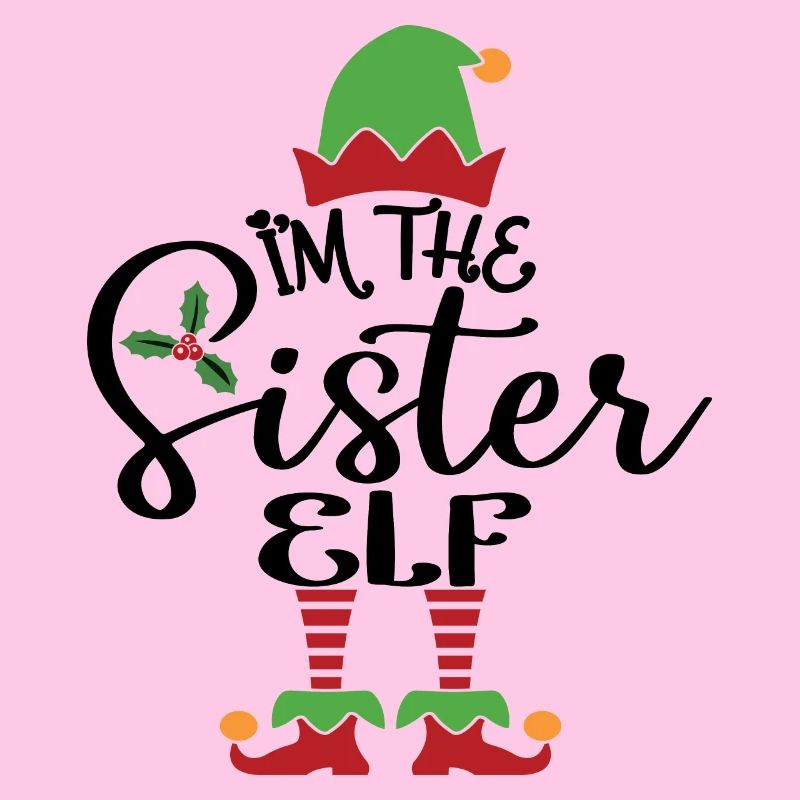 Schwester Elf süßes lustiges passendes Weihnachtskostüm