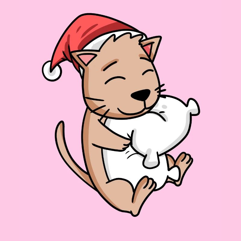 Mignon chat Noël sommeil fatigué