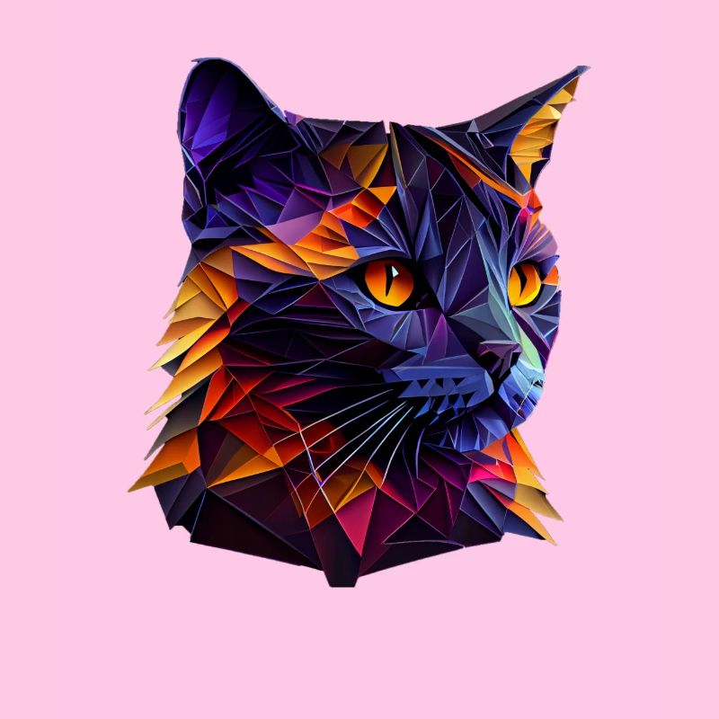 Chaton Chaton Chat Polygone Chat