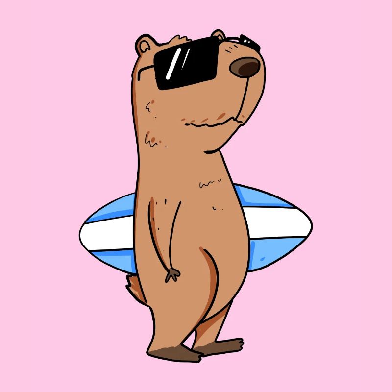 Motif de surfeur Capybara capybara
