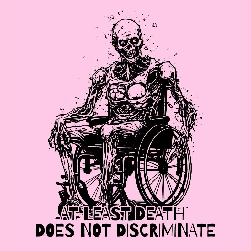 Squelette en fauteuil roulant : pas de discrimination