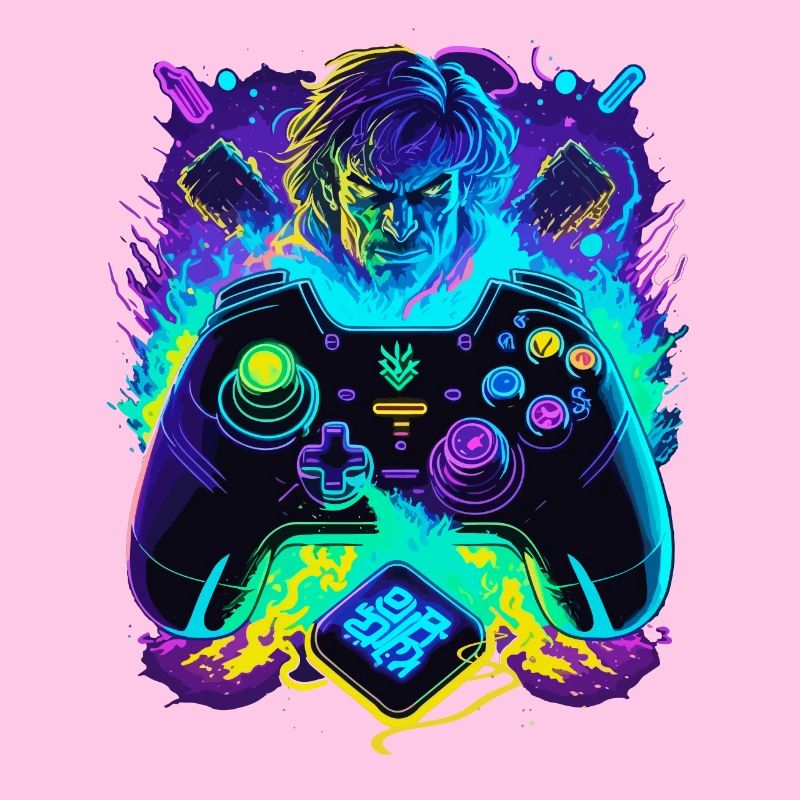 Neon Graffiti Gamer Controller