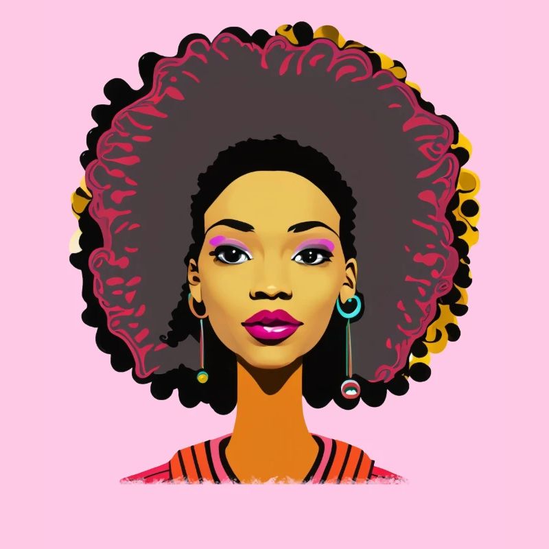 Dame mit Afro
