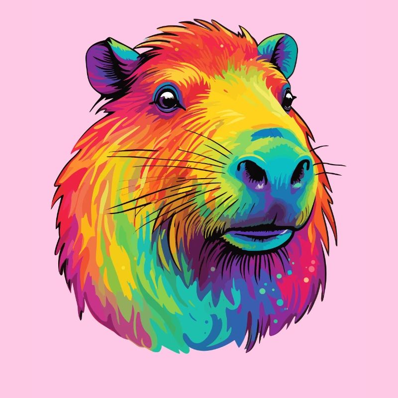 Capybara Low Rainbow Design