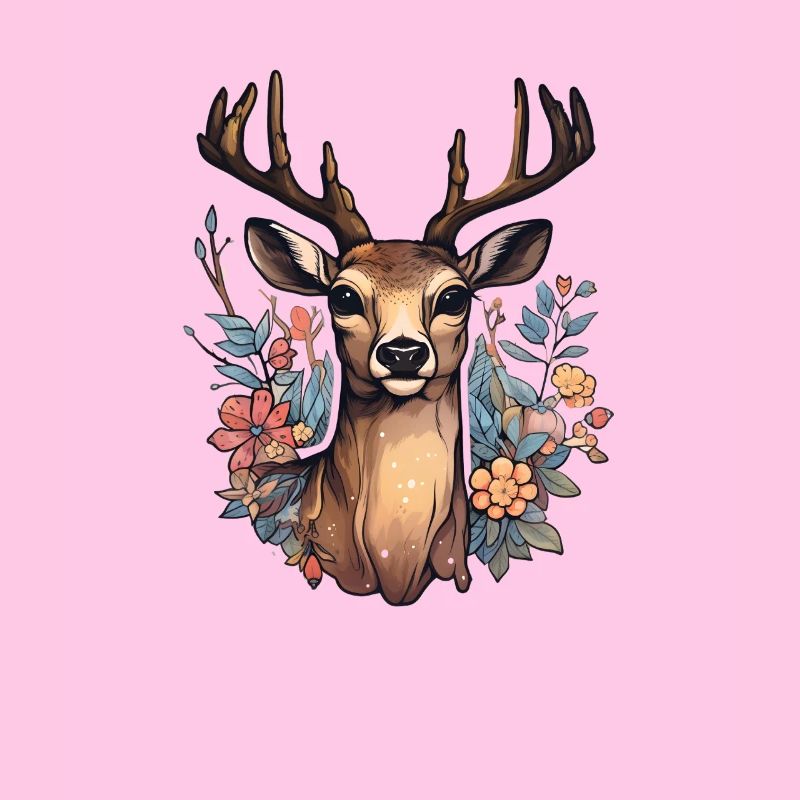 Deer floral pattern