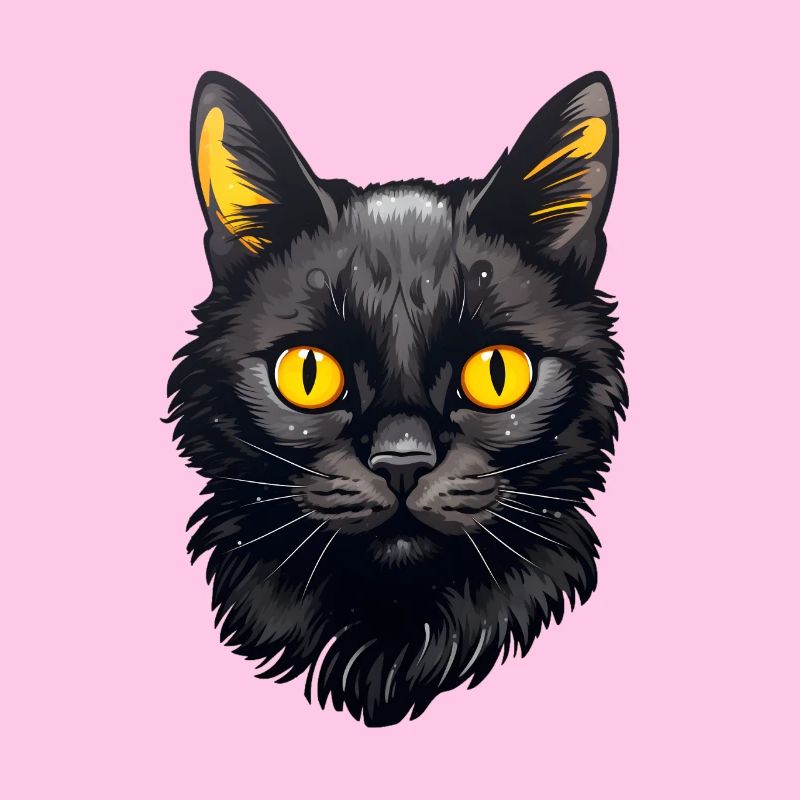 Visage de chat noir