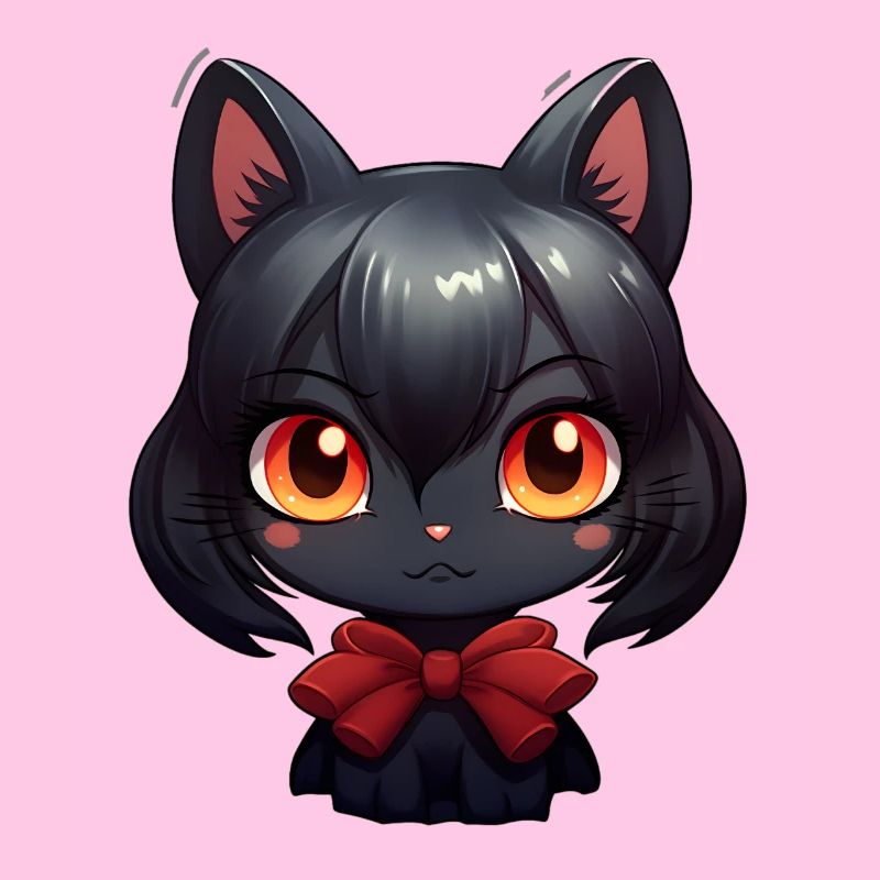 Schwarze Katze Kawaii