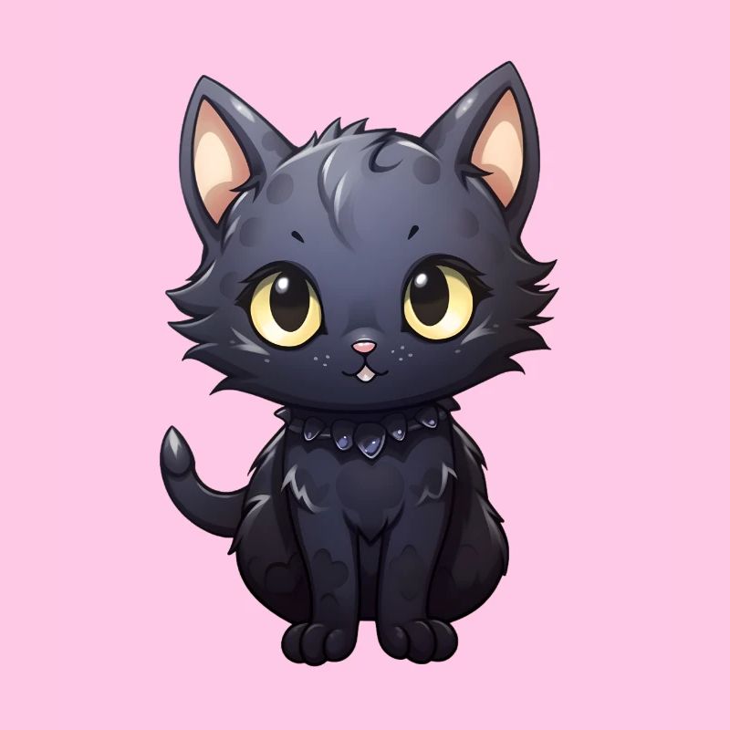 Kawaii Schwarze Katze