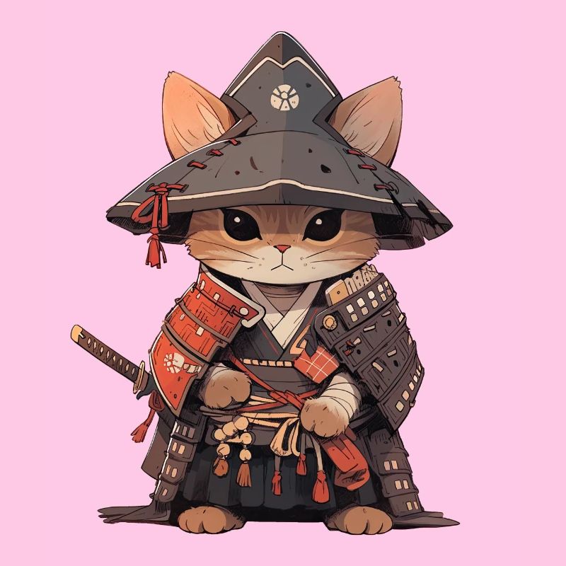 Asia Cat Japanese Samurai Samurai