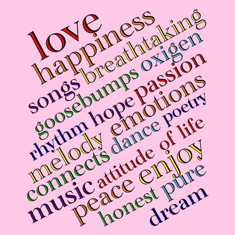 Regenbogen Typografie Lebensfreude