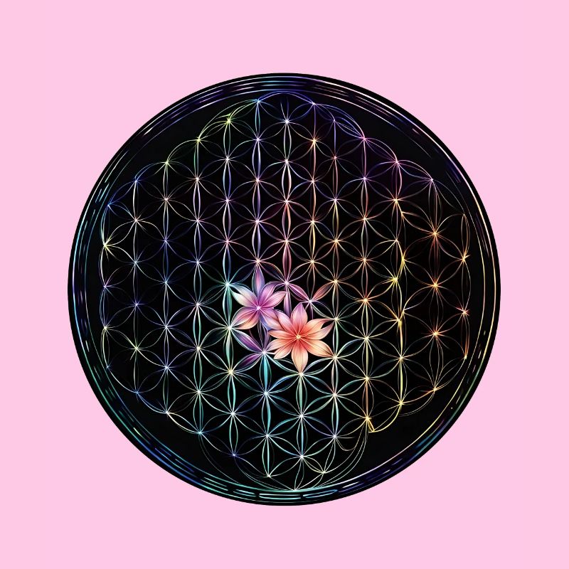 Regenbogen Lebensblume Design