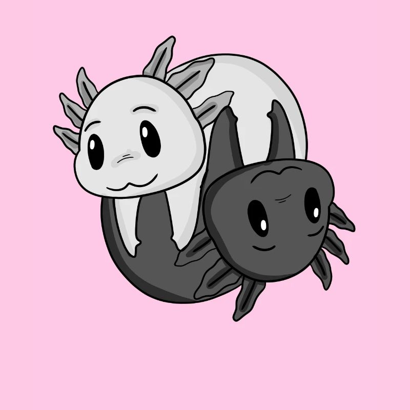Yin Yang Zeichen Axolotl