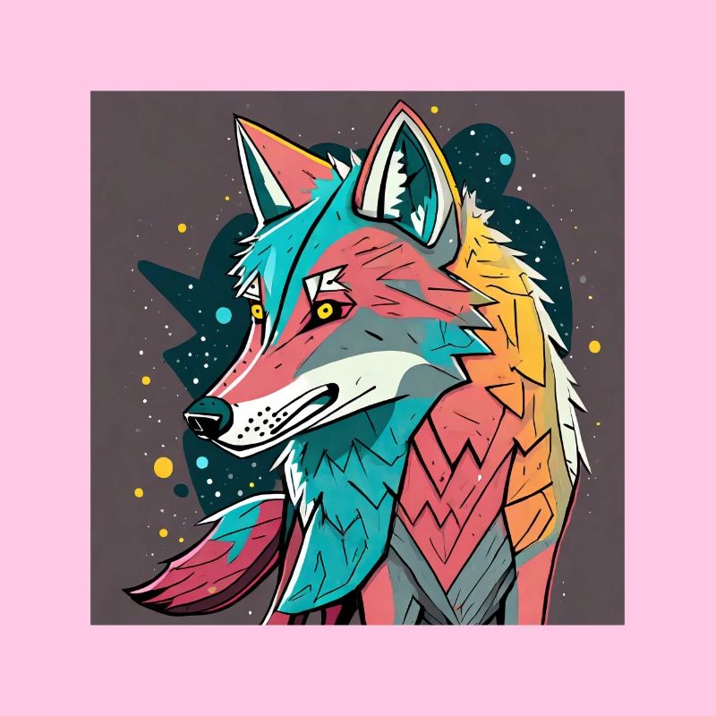 Geometrischer Wolf Farbexplosion