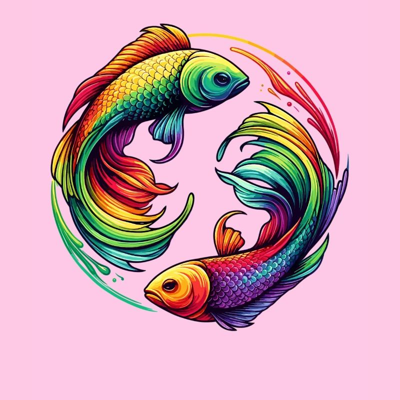 Fische Sternzeichen Rätselhaftes Regenbogen-Design