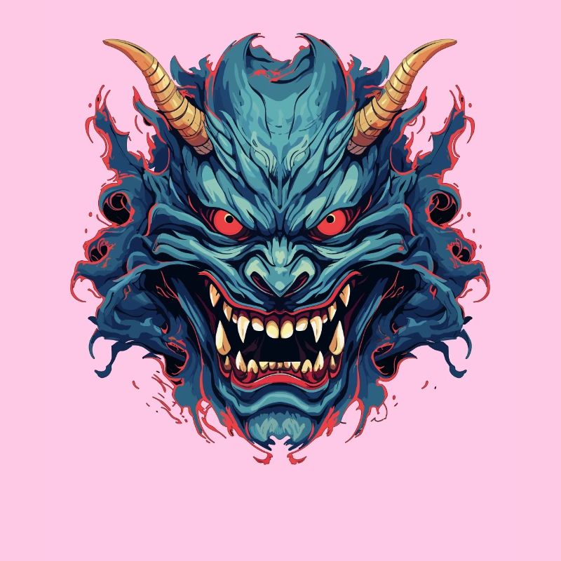 Japanischer Hannya Dämon Samurai Warrior Oni Maske