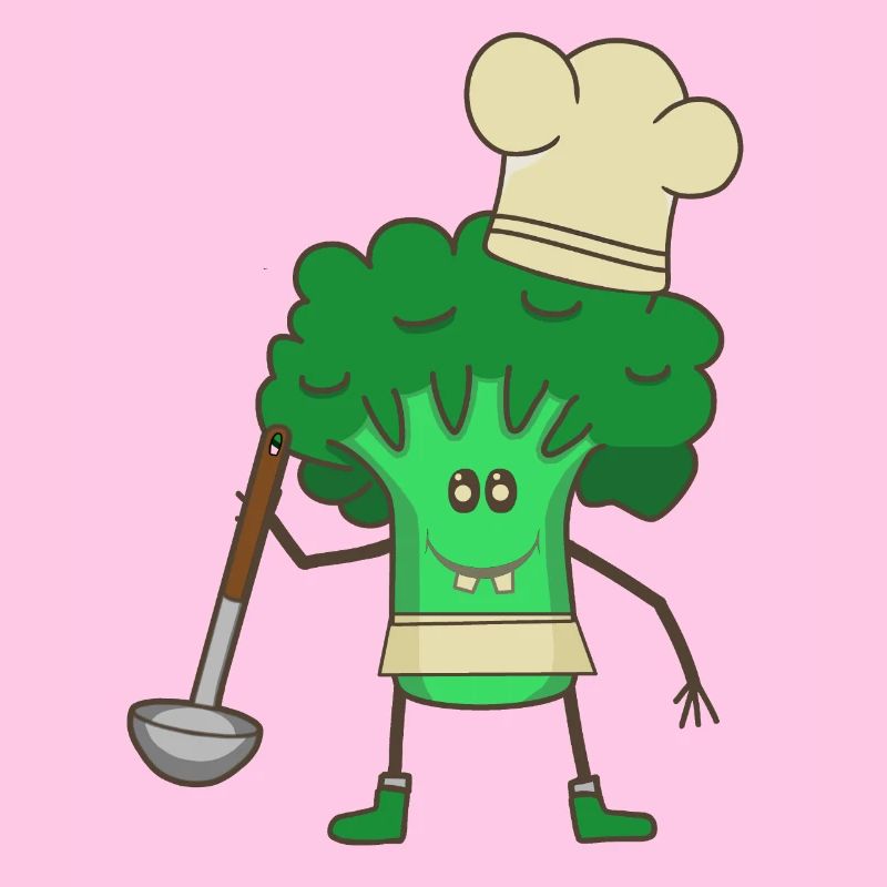 Broccoli Cooking Vegetable Soup Ladle Cooking