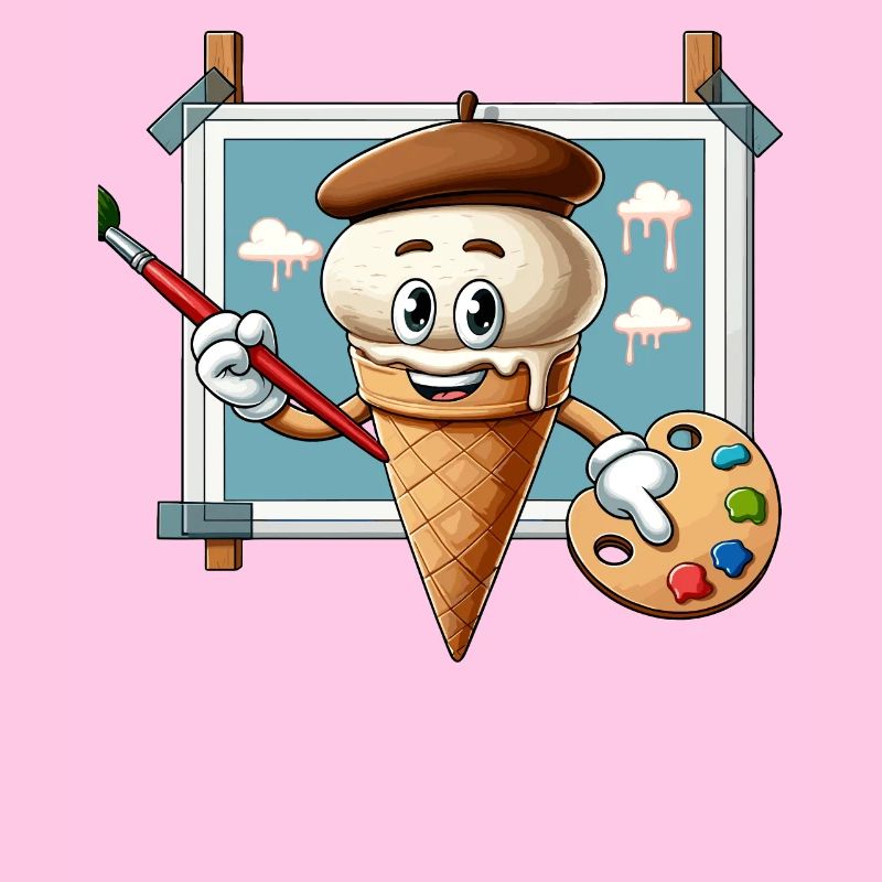Creative Ice Cream Painter With Color Palette