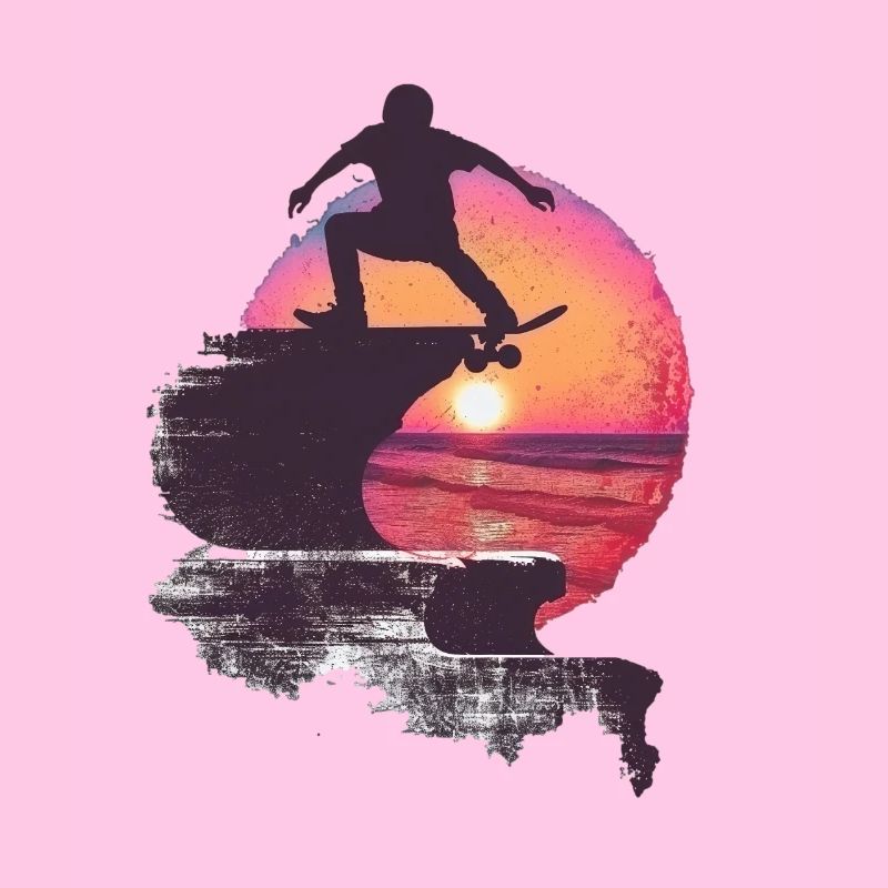 Skateboarder Silhouette Sunset